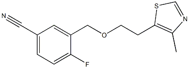 4-fluoro-3-{[2-(4-methyl-1,3-thiazol-5-yl)ethoxy]methyl}benzonitrile Struktur