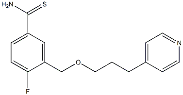 4-fluoro-3-{[3-(pyridin-4-yl)propoxy]methyl}benzene-1-carbothioamide Struktur