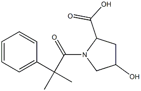 4-hydroxy-1-(2-methyl-2-phenylpropanoyl)pyrrolidine-2-carboxylic acid Struktur