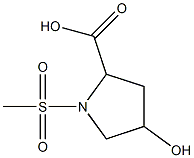 4-hydroxy-1-(methylsulfonyl)pyrrolidine-2-carboxylic acid Struktur