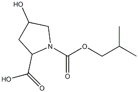 4-hydroxy-1-[(2-methylpropoxy)carbonyl]pyrrolidine-2-carboxylic acid Struktur