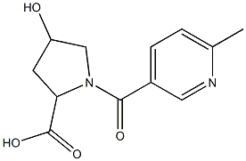 4-hydroxy-1-[(6-methylpyridin-3-yl)carbonyl]pyrrolidine-2-carboxylic acid Struktur