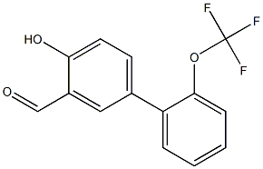 4-hydroxy-2'-(trifluoromethoxy)-1,1'-biphenyl-3-carbaldehyde Struktur