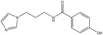 4-hydroxy-N-[3-(1H-imidazol-1-yl)propyl]benzamide Struktur