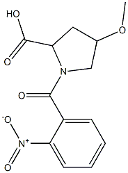 4-methoxy-1-(2-nitrobenzoyl)pyrrolidine-2-carboxylic acid Struktur