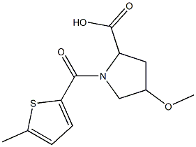 4-methoxy-1-[(5-methylthien-2-yl)carbonyl]pyrrolidine-2-carboxylic acid Struktur