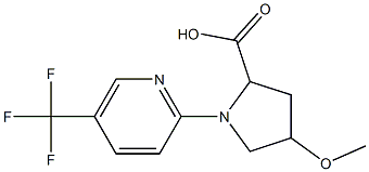 4-methoxy-1-[5-(trifluoromethyl)pyridin-2-yl]pyrrolidine-2-carboxylic acid Struktur