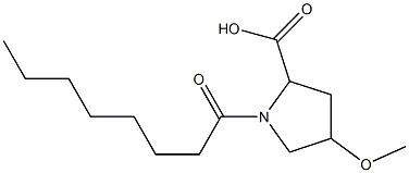 4-methoxy-1-octanoylpyrrolidine-2-carboxylic acid Struktur