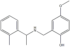 4-methoxy-2-({[1-(2-methylphenyl)ethyl]amino}methyl)phenol Struktur