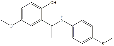 4-methoxy-2-(1-{[4-(methylsulfanyl)phenyl]amino}ethyl)phenol Struktur