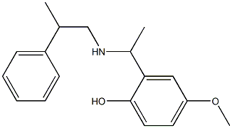 4-methoxy-2-{1-[(2-phenylpropyl)amino]ethyl}phenol Struktur