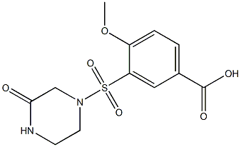 4-methoxy-3-[(3-oxopiperazine-1-)sulfonyl]benzoic acid Struktur