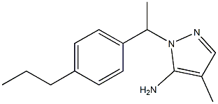 4-methyl-1-[1-(4-propylphenyl)ethyl]-1H-pyrazol-5-amine Struktur