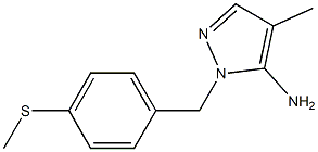 4-methyl-1-{[4-(methylsulfanyl)phenyl]methyl}-1H-pyrazol-5-amine Struktur