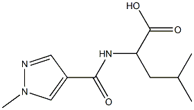 4-methyl-2-[(1-methyl-1H-pyrazol-4-yl)formamido]pentanoic acid Struktur