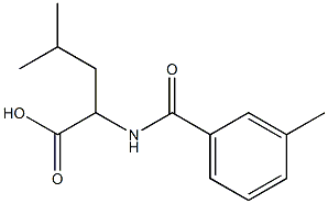 4-methyl-2-[(3-methylbenzoyl)amino]pentanoic acid Struktur