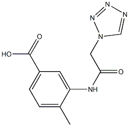 4-methyl-3-[(1H-tetrazol-1-ylacetyl)amino]benzoic acid Struktur