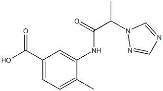 4-methyl-3-[2-(1H-1,2,4-triazol-1-yl)propanamido]benzoic acid Struktur