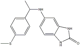 5-({1-[4-(methylsulfanyl)phenyl]ethyl}amino)-2,3-dihydro-1H-1,3-benzodiazol-2-one Struktur