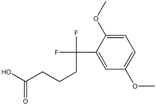 5-(2,5-dimethoxyphenyl)-5,5-difluoropentanoic acid Struktur