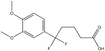 5-(3,4-dimethoxyphenyl)-5,5-difluoropentanoic acid Struktur