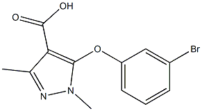 5-(3-bromophenoxy)-1,3-dimethyl-1H-pyrazole-4-carboxylic acid Struktur