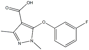 5-(3-fluorophenoxy)-1,3-dimethyl-1H-pyrazole-4-carboxylic acid Struktur