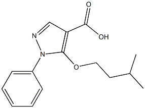 5-(3-methylbutoxy)-1-phenyl-1H-pyrazole-4-carboxylic acid Struktur