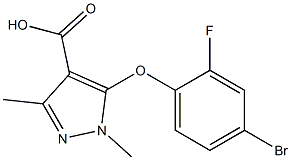 5-(4-bromo-2-fluorophenoxy)-1,3-dimethyl-1H-pyrazole-4-carboxylic acid Struktur