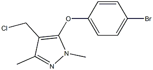 5-(4-bromophenoxy)-4-(chloromethyl)-1,3-dimethyl-1H-pyrazole Struktur