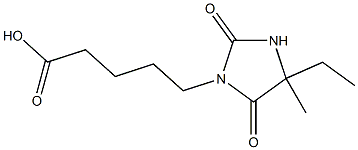 5-(4-ethyl-4-methyl-2,5-dioxoimidazolidin-1-yl)pentanoic acid Struktur