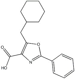 5-(cyclohexylmethyl)-2-phenyl-1,3-oxazole-4-carboxylic acid Struktur