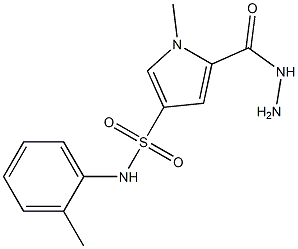 5-(hydrazinocarbonyl)-1-methyl-N-(2-methylphenyl)-1H-pyrrole-3-sulfonamide Struktur