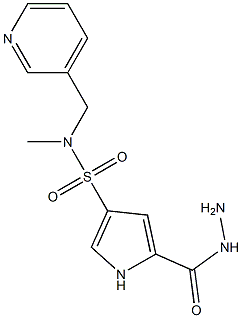 5-(hydrazinocarbonyl)-N-methyl-N-(pyridin-3-ylmethyl)-1H-pyrrole-3-sulfonamide Struktur