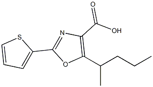 5-(pentan-2-yl)-2-(thiophen-2-yl)-1,3-oxazole-4-carboxylic acid Struktur