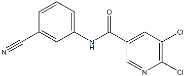 5,6-dichloro-N-(3-cyanophenyl)pyridine-3-carboxamide Struktur