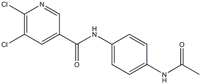 5,6-dichloro-N-(4-acetamidophenyl)pyridine-3-carboxamide Struktur