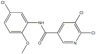 5,6-dichloro-N-(5-chloro-2-methoxyphenyl)pyridine-3-carboxamide Struktur