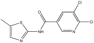 5,6-dichloro-N-(5-methyl-1,3-thiazol-2-yl)pyridine-3-carboxamide Struktur