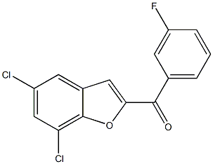 5,7-dichloro-2-[(3-fluorophenyl)carbonyl]-1-benzofuran Struktur