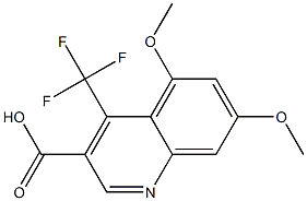 5,7-dimethoxy-4-(trifluoromethyl)quinoline-3-carboxylic acid Struktur