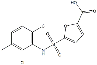 5-[(2,6-dichloro-3-methylphenyl)sulfamoyl]furan-2-carboxylic acid Struktur