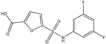 5-[(3,5-difluorophenyl)sulfamoyl]furan-2-carboxylic acid Struktur