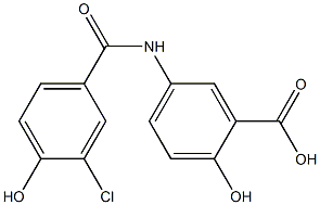 5-[(3-chloro-4-hydroxybenzene)amido]-2-hydroxybenzoic acid Struktur