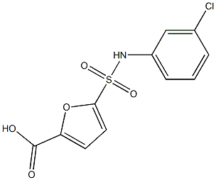 5-[(3-chlorophenyl)sulfamoyl]furan-2-carboxylic acid Struktur