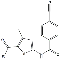 5-[(4-cyanobenzoyl)amino]-3-methylthiophene-2-carboxylic acid Struktur