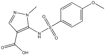 5-[(4-methoxybenzene)sulfonamido]-1-methyl-1H-pyrazole-4-carboxylic acid Struktur