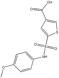 5-[(4-methoxyphenyl)sulfamoyl]thiophene-3-carboxylic acid Struktur