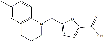 5-[(6-methyl-1,2,3,4-tetrahydroquinolin-1-yl)methyl]furan-2-carboxylic acid Struktur