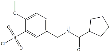 5-[(cyclopentylformamido)methyl]-2-methoxybenzene-1-sulfonyl chloride Struktur